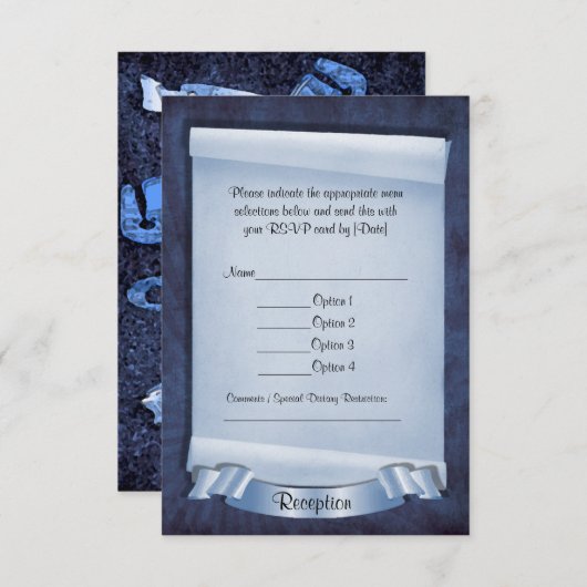 Blue Commitment Ceremony Custom Reception Kaarten (Voorkant / Achterkant)