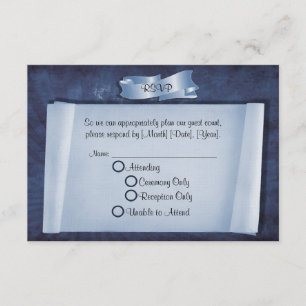 Blue Commitment Ceremony Custom RSVP-kaarten RSVP Kaartje