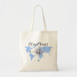 Blue Compass Roos Wereldkaart Budget Canvas tas