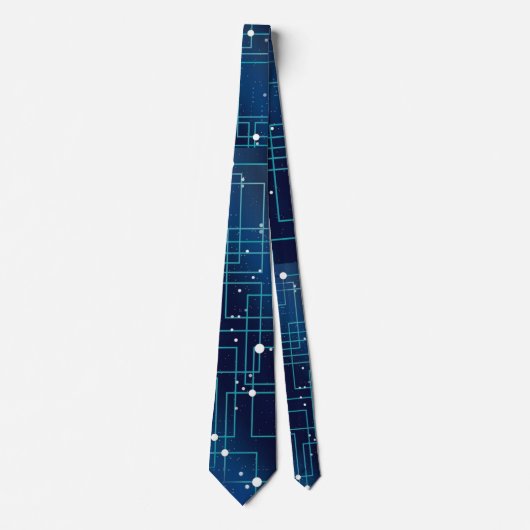 Blue Computer Circuit Board Stropdas (Voorkant)