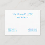 Blue Concentric Square Pattern Visitekaartje (Achterkant)