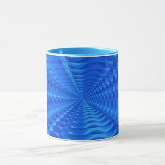 Blue Concentric Squares Mok (Midden)