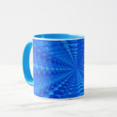 Blue Concentric Squares Mok (Voorkant links)