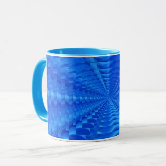 Blue Concentric Squares Mok (Voorkant links)
