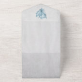 Blue Conch Shell All in One Wedding Invite All In One Uitnodiging (Buitenkant)