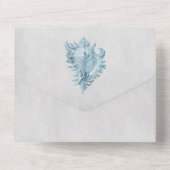 Blue Conch Shell All in One Wedding Invite All In One Uitnodiging (Achterkant)