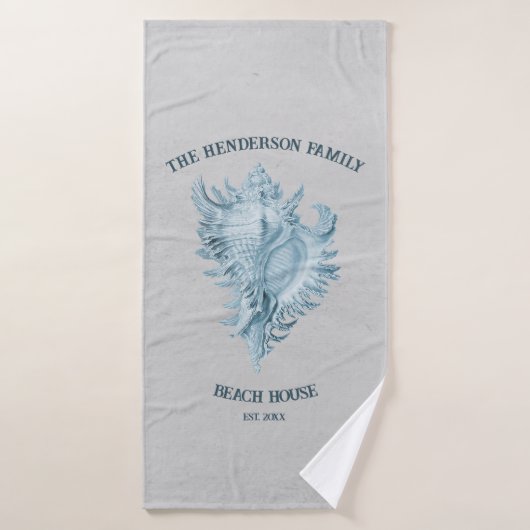 Blue Conch Shell Bad Handdoek (Badhanddoek)
