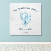 Blue Conch Shell Canvas Afdruk (Insitu (Houten vloer))