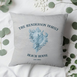 Blue Conch Shell Kussen