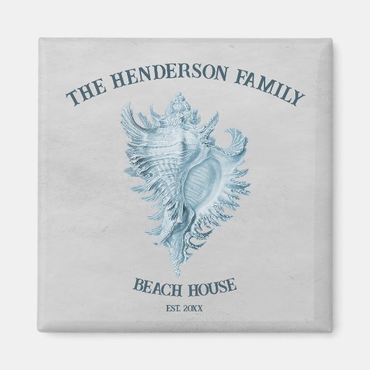 Blue Conch Shell Magneet (Voorkant)