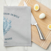 Blue Conch Shell Theedoek (Quarter Fold)