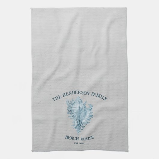 Blue Conch Shell Theedoek (Verticaal)