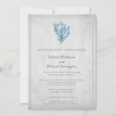 Blue Conch Shell Wedding Invitation Kaart (Voorkant)