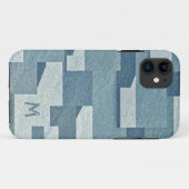 "Blue Concrete" aangepaste monogram telefoongevall Case-Mate iPhone Case (Achterkant (horizontaal))