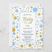 Blue Confetti Boy Baby shower Kaart (Voorkant)