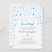 Blue Confetti Het is een Boy Baby shower Kaart (Voorkant)