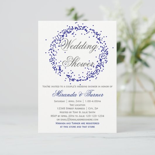 Blue Confetti - Invitation Wedding shower de Coupl (Debout devant)