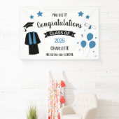 Blue Congratulations Graduation Spandoek (Insitu)