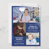 Blue Connections 2 in 1 Foto Afstuderen Kaart (Achterkant)