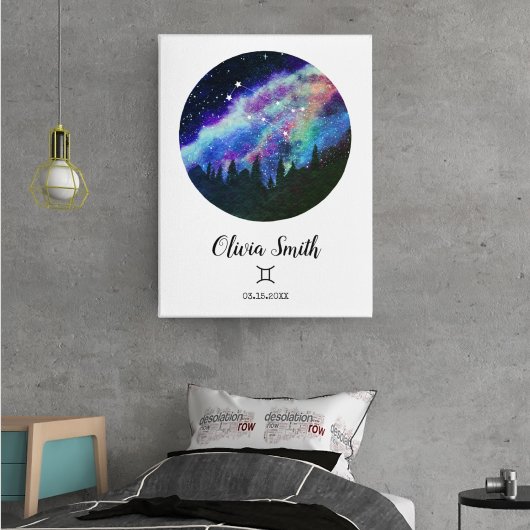 Blue Constellation Gemini Horoscope Sign Gift Poster