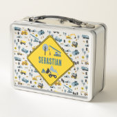 Blue Construction Trucks & Site Theme Pattern (Achterkant)