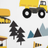 Blue Construction Trucks & Site Theme Pattern Behang (Zoom)