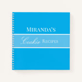 Blue Cookie Recipe Book Jouw naam script Notitieboek (Voorkant)