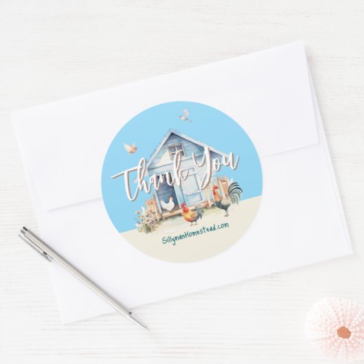 Blue Coop Bedankt Shop Round Labels (Envelop)