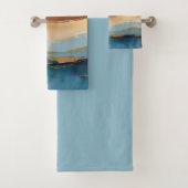 Blue copper and gold waves bad handdoek (Insitu)