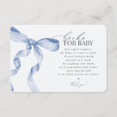 Blue Coquette Books For Baby invitation insert (Devant)