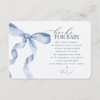 Blue Coquette Books For Baby invitation insert