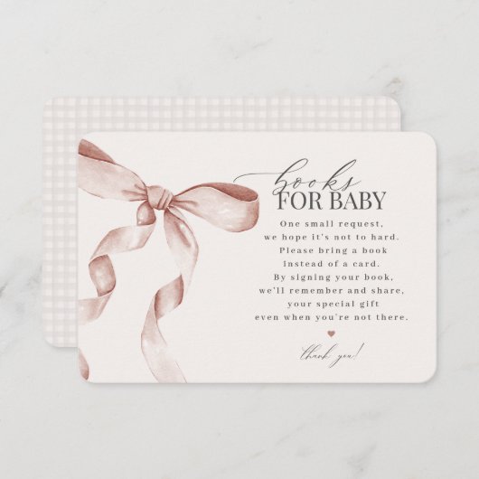 Blue Coquette Books For Baby invitation insert (Devant / Derrière)