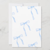 Blue Coquette Bow 1er Anniversaire Invitation (Dos)