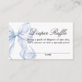 Blue Coquette Bow Baby Shower, Diaper Raffle Card Informatiekaartje (Voorkant)