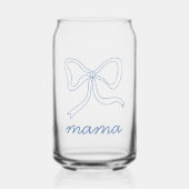 Blue Coquette Bow Baby shower Mama blikglas Blikvorm Glas (Voorkant)