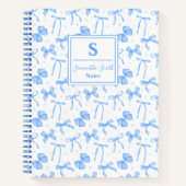 Blue Coquette Bow Custom Name  Notitieboek (Voorkant)
