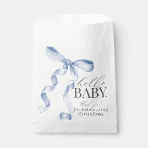 Blue Coquette Bow Girl Baby shower Dessert Bedankzakje