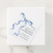 Blue Coquette Bow Girl Verjaardagsfeestje Bedankjes Labels (In situ)