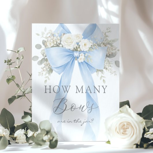 Blue Coquette Bow How many Bows Game Poster