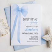 Blue Coquette Bow Invitation Anniversaire