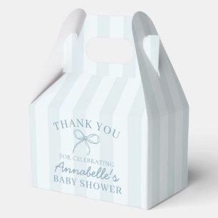 Blue Coquette Bow Pastel Baby shower Dessert Bedankdoosjes