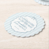 Blue Coquette Bow Pastel Baby shower Kartonnen Onderzetters (Gekanteld)