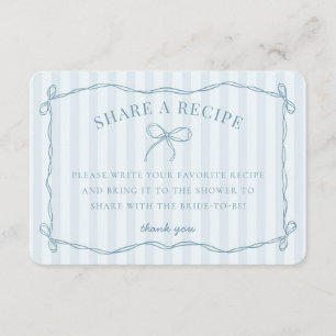 Blue Coquette Bow Pastel Bridal Share A Recept Informatiekaartje