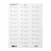 Blue Coquette Bow Return Address Etiket (Full Sheet)