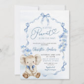 Blue Coquette Elephant Little Peanut Baby shower Kaart (Voorkant)
