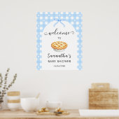 Blue Coquette Pie Baby Shower Welcome Poster (Keuken)