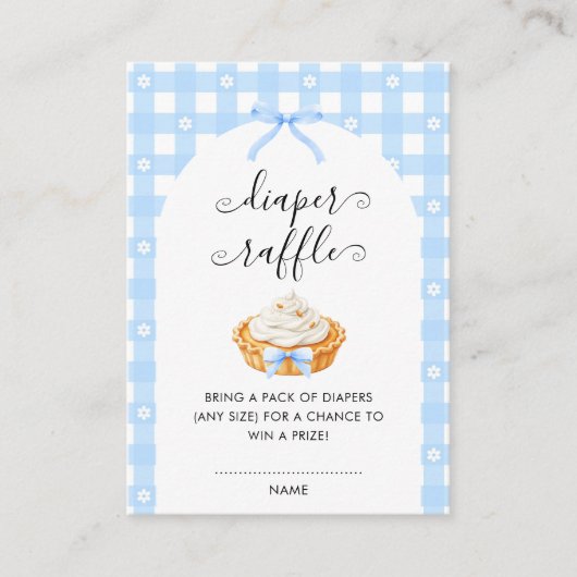 Blue Coquette Pumpkin Pie Diaper Raffle Informatiekaartje (Voorkant)