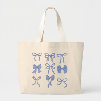 Blue Coquette Ribbons Canvas tas