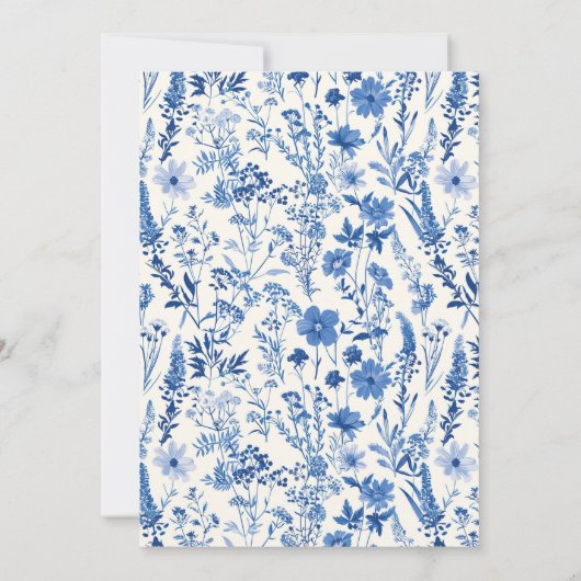 Blue Coquette Toile Bow Graduation Invitation (Dos)