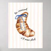 Blue Coquette Un Croissant S'il Vous Plaît Poster (Voorkant)